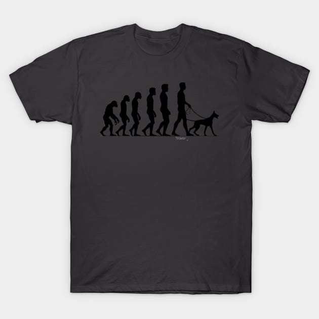 Evolution of Man and his Best Friend T-Shirt by Tedwear